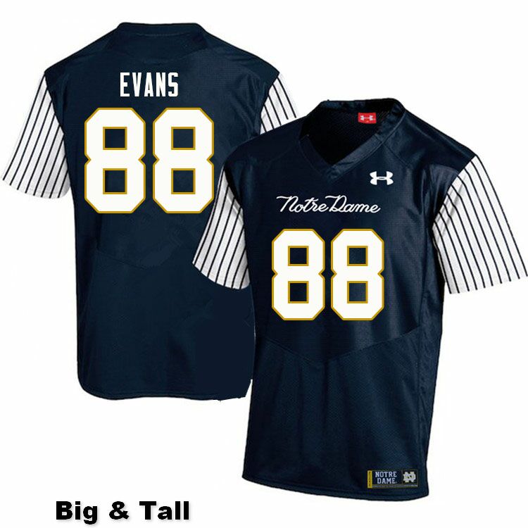 Men's NCAA Notre Dame Fighting Irish #88 Mitchell Evans Stitched College Under Armour Authentic Navy Big & Tall Alternate Football Jersey TH10T35DE